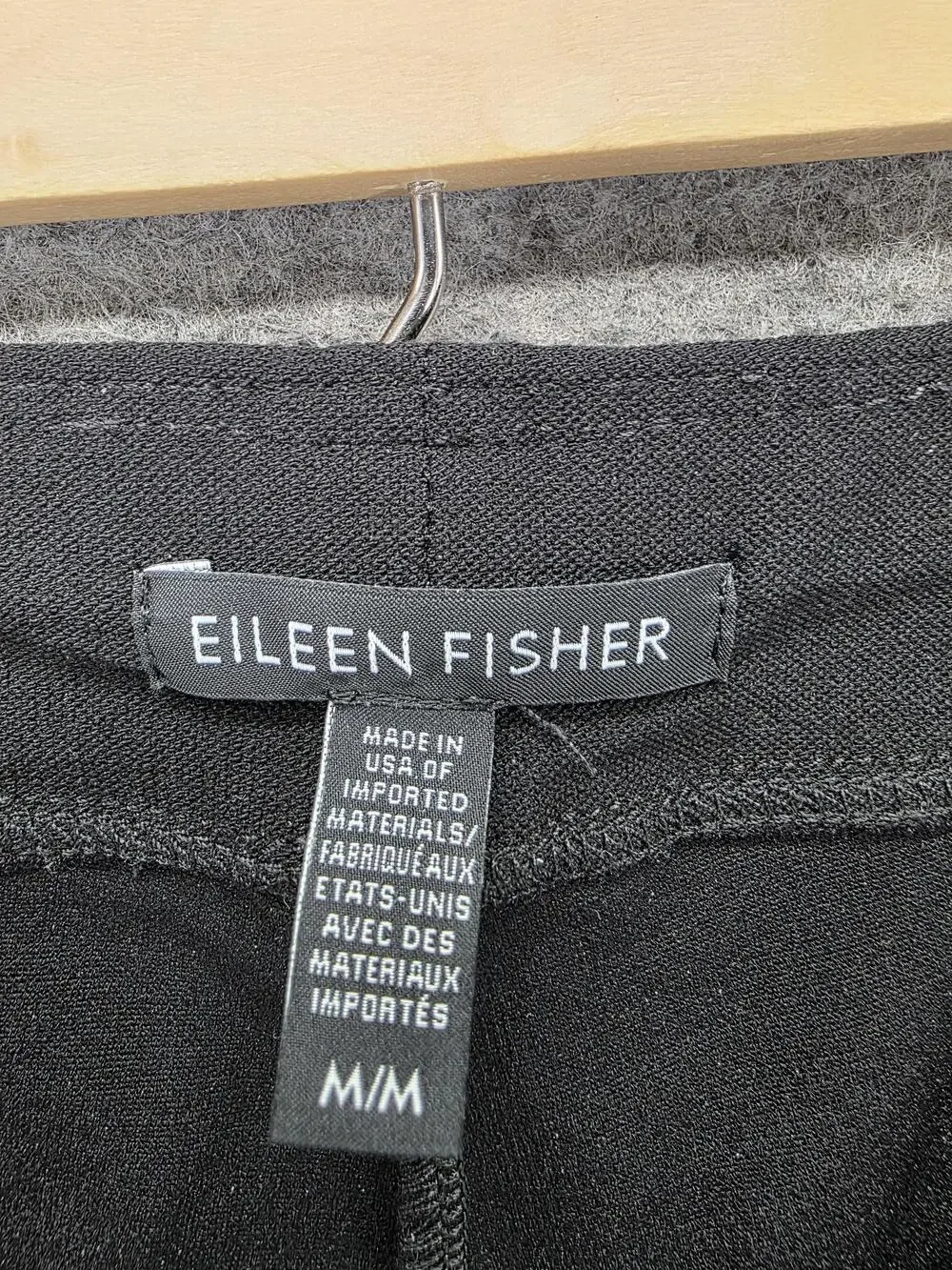 Eileen Fisher Leggings Womens M Black Ankle Viscose Nylon Spandex Elastic Waist
